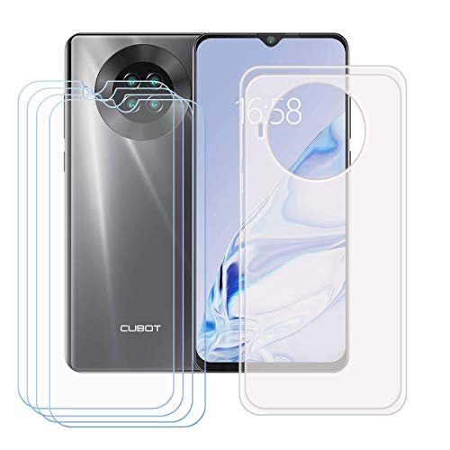 TTJ Durchscheinend Hülle für Hafury K30 (6,5") + [4 Stück] HD Panzerglas, Handyhülle Silikon Schutzhülle Cover TPU Case Handytasche - Panzerglasfolie Schutzfolie von TTJ