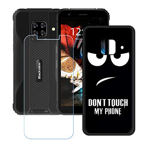 TTJ Hülle für Blackview BV5100 Pro + HD Panzerglas, Sanft Handyhülle Silikon Schutzhülle Cover TPU Case Handy Tasche Handytasche - Panzerglasfolie Schutzfolie für Blackview BV5100 Pro (5,7") - OP11 von TTJ