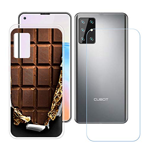 TTJ Hülle für Cubot X30 + HD Panzerglas, Sanft Handyhülle Silikon Schutzhülle Cover TPU Case Transparent Handy Tasche Handytasche - Panzerglasfolie Schutzfolie für Cubot X30 (6,4") - OP1 von TTJ