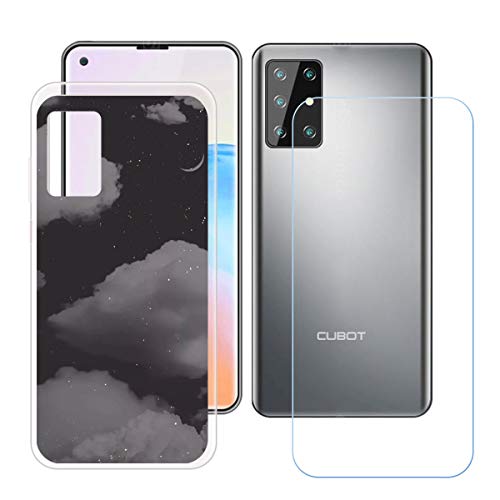 TTJ Hülle für Cubot X30 + HD Panzerglas, Sanft Handyhülle Silikon Schutzhülle Cover TPU Case Transparent Handy Tasche Handytasche - Panzerglasfolie Schutzfolie für Cubot X30 (6,4") - OP42 von TTJ