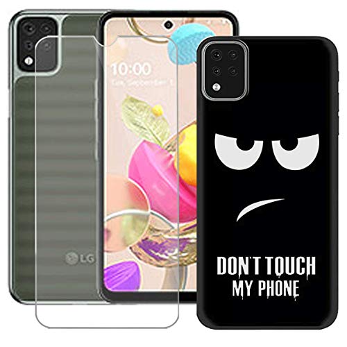 TTJ Hülle für LG K42 + HD Panzerglas, Handyhülle Silikon Schutzhülle Cover TPU Case Handytasche - Panzerglasfolie Schutzfolie für LG K42 (6,59") - LLM2 von TTJ