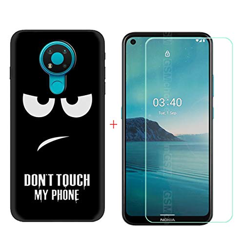 TTJ Hülle für Nokia 3.4 + HD Panzerglas, Handyhülle Silikon Schutzhülle Cover TPU Case Handytasche - Panzerglasfolie Schutzfolie für Nokia 3.4 (6.39") - LLM2 von TTJ