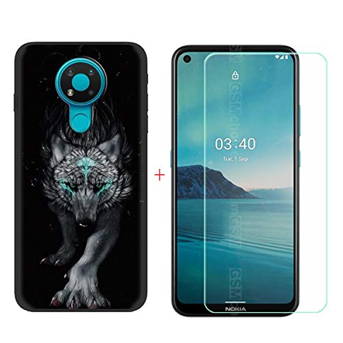 TTJ Hülle für Nokia 3.4 + HD Panzerglas, Handyhülle Silikon Schutzhülle Cover TPU Case Handytasche - Panzerglasfolie Schutzfolie für Nokia 3.4 (6.39") - LLM22 von TTJ