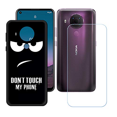 TTJ Hülle für Nokia 5.4 + HD Panzerglas, Sanft Handyhülle Silikon Schutzhülle Cover TPU Case Handy Tasche Handytasche - Panzerglasfolie Schutzfolie für Nokia 5.4 (6,39") - OP11 von TTJ