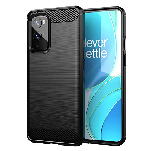 TTJ Hülle für Oneplus 9, Handyhülle Crystal Hochwertige ultradünne Bumper Kohlefaser Schutzhülle Cover TPU Case Weiche Handytasche für Oneplus 9 (6,55") - Schwarz von TTJ