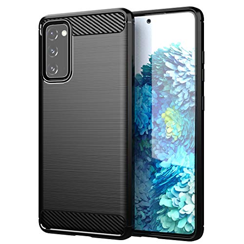 TTJ Hülle für Samsung Galaxy S20 FE, Handyhülle Crystal Hochwertige ultradünne Bumper Kohlefaser Schutzhülle Cover TPU Case Weiche Handytasche für Samsung Galaxy S20 FE (6,5") - Schwarz von TTJ