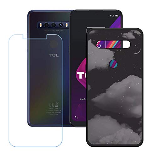 TTJ Hülle für TCL 10 SE + HD Panzerglas, Sanft Handyhülle Silikon Schutzhülle Cover TPU Case Handy Tasche Handytasche - Panzerglasfolie Schutzfolie für TCL 10 SE (6,52") - OP42 von TTJ