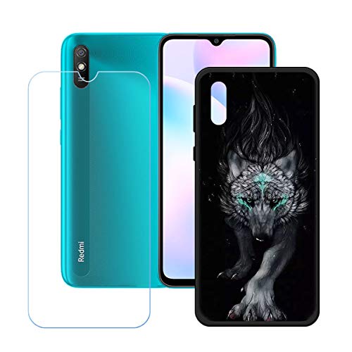 TTJ Hülle für Xiaomi Redmi 9AT + HD Panzerglas, Sanft Handyhülle Silikon Schutzhülle Cover TPU Case Handy Tasche Handytasche - Panzerglasfolie Schutzfolie für Xiaomi Redmi 9AT (6,53") - OP19 von TTJ