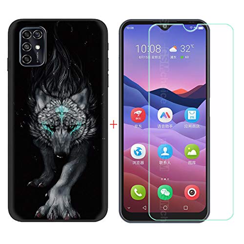 TTJ Hülle für ZTE Blade V2020 Smart + HD Panzerglas, Handyhülle Silikon Schutzhülle Cover TPU Case Handytasche - Panzerglasfolie Schutzfolie für ZTE Blade V2020 Smart (6,82") - LLM22 von TTJ