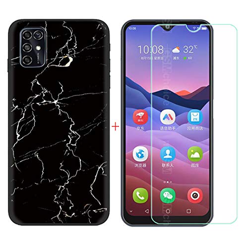TTJ Hülle für ZTE Blade V2020 Smart + HD Panzerglas, Handyhülle Silikon Schutzhülle Cover TPU Case Handytasche - Panzerglasfolie Schutzfolie für ZTE Blade V2020 Smart (6,82") - LLM9 von TTJ