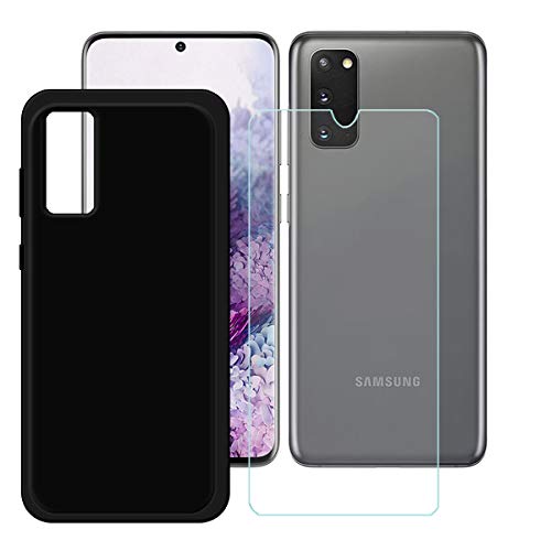 TTJ Schwarz Hülle für Samsung Galaxy S11 + HD Panzerglas, Handyhülle Silikon Schutzhülle Cover TPU Case Handytasche - Panzerglasfolie Schutzfolie für Samsung Galaxy S11 (6,2") von TTJ