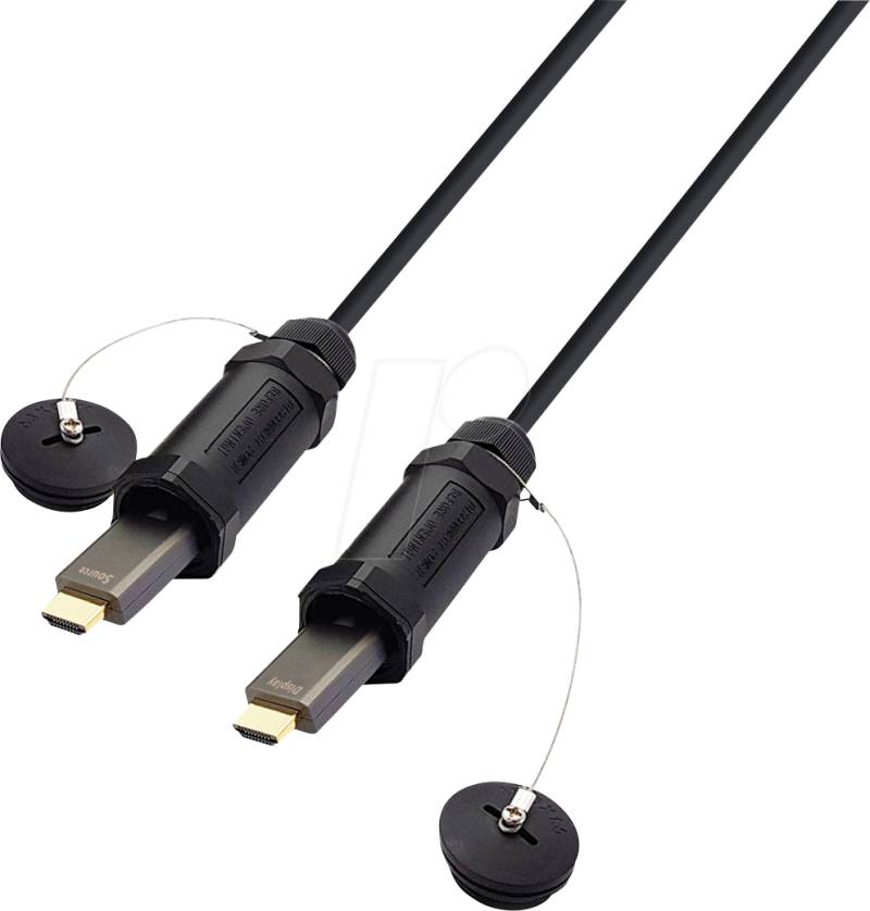 HDMI-AAOC-15M-2 - Aktiv Optisches HDMI Kabel (AOC), stahlarmiert, Schutzhülse, 15m von TTL NETWORK