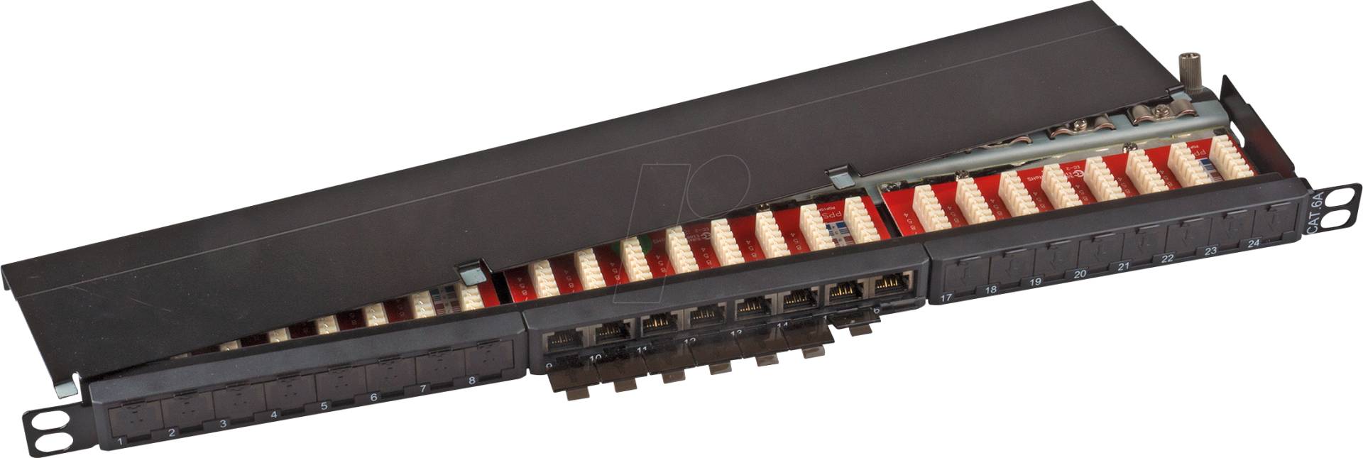 TTL 1812-24-05HE - 19'' Patchpanel 24-Port, Cat.6a, 0,5HE, geschirmt, schwarz von TTL NETWORK