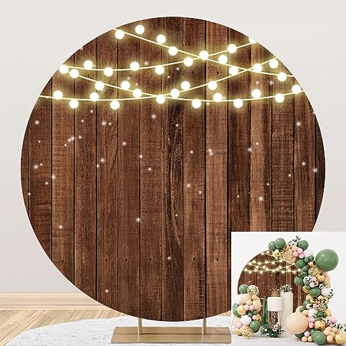 TTQYFNM 2,3 x 2,3 m Glitzer-Hintergrund aus rustikalem Holz, rund, braune Holzstruktur, Lichterkette, Kreis, Fotografie-Hintergrund für Babyparty, Geburtstag, Hochzeit, Brautparty, Party, Banner TTQYFNM 2,3 x 2,3 m Glitzer-Hintergrund aus rustikalem Holz, rund, braune Holzstruktur, Lichterkette, Kreis, Fotografie-Hintergrund für Babyparty, Geburtstag, Hochzeit, Brautparty, Party, Banner von TTQYFNM