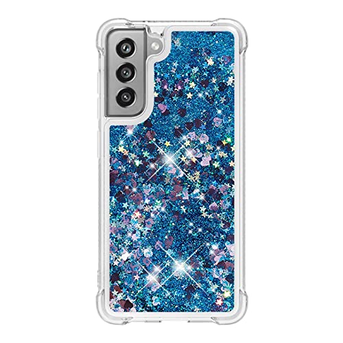 TTVV Miagon Bling Fließende Flüssigkeit Hülle für Samsung Galaxy S23 Plus Glitzer Schwimmend Schutzhülle Treibsand Stern Herz Durchsichtig Flüssig Silikon Bumper Case von TTVV