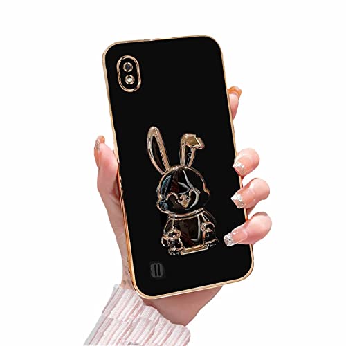 TTVV Miagon Kaninchen Ständer Hülle für Samsung Galaxy A10,Cute Mädchen Dünn Galvanisierte Schutzhülle Weiches Case Bumper mit Hase Skalierbar Halter Kickständer von TTVV