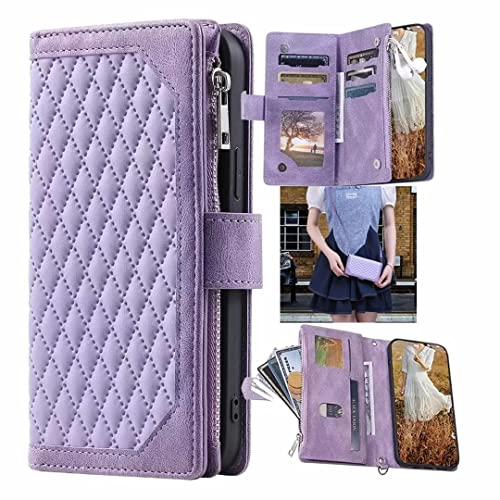 TTVV für Samsung Galaxy Note 10 Plus Crossbody Reißverschluss Hülle,Retro Brieftasche Geldbörse Handtasche Schulterriemen Flip Magnetisch Kartenhalter Ständer PU Leder Cover von TTVV