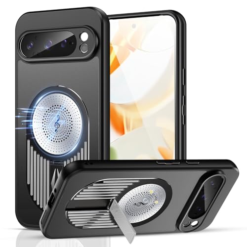 Schutzhülle für Google Pixel 9 Pro/9pro XL mit magnetischer Halterung, sturzsichere Schutzhülle aus Polycarbonat (schwarz) von TTWBB