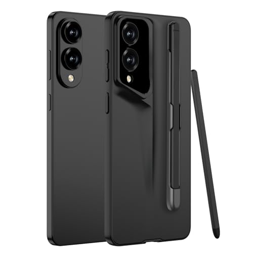 Schutzhülle für Samsung Galaxy S25 Edge mit Stifthalter (Stift im Lieferumfang enthalten), kreative, stoßfeste Business-Handy-Schutzhülle (schwarz) von TTWBB