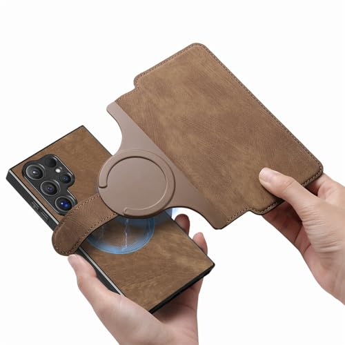 Schutzhülle für Samsung Galaxy S25 Ultra, PU-Leder, magnetisch, abnehmbar, 2-in-1, mit Kartenschlitz, magnetisch, verschleißfest und sturzfest, Braun Schutzhülle für Samsung Galaxy S25 Ultra, PU-Leder, magnetisch, abnehmbar, 2-in-1, mit Kartenschlitz, magnetisch, verschleißfest und sturzfest, Braun von TTWBB