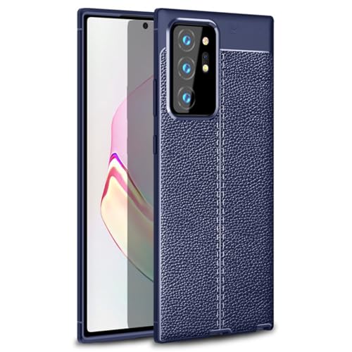 Schutzhülle für Samsung Galaxy S25 Ultra, weiches TPU, Stoßfänger, elegant, stoßfest, PU-Leder, Schutzhülle (Marineblau) von TTWBB