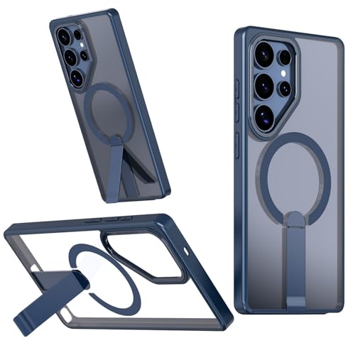 Schutzhülle für Samsung Galaxy S25 Ultra aus Acryl mit magnetischer Halterung, kompatibel mit Mag-safe, für Damen, Mädchen, Herren, Blau von TTWBB