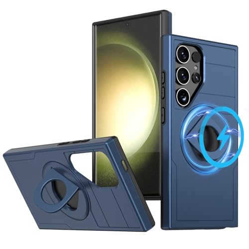 Schutzhülle für Samsung Galaxy S25 Ultra mit magnetischem, unsichtbarem Ringständer, kompatibel mit Mag-Safe, militärischer Fallschutz für Damen und Herren, Blau Schutzhülle für Samsung Galaxy S25 Ultra mit magnetischem, unsichtbarem Ringständer, kompatibel mit Mag-Safe, militärischer Fallschutz für Damen und Herren, Blau von TTWBB
