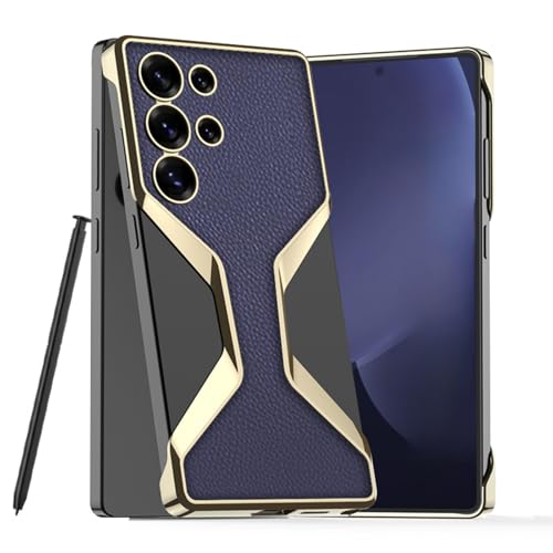 Schutzhülle für Samsung Galaxy S25Ultra, galvanisiert, schlankes Metall, rahmenlos, einfarbig, Business-Schutzhülle, sturzsicher, ohne Stift) (lila) von TTWBB