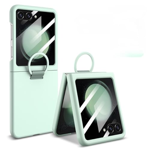 Schutzhülle für Samsung Galaxy Z Flip 5/6, schlanke Hülle mit Ringhalter, ultradünn, stoßfest, schützende Abdeckung (integrierter Displayschutz) (Grün, Flip 6) von TTWBB