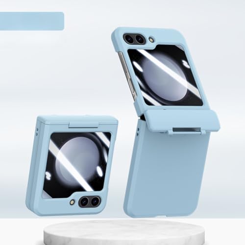 Schutzhülle für Samsung Galaxy Z Flip 6, mit Displayschutzfolie, Scharnier, Fallschutz, kratzfest, schlankes Design, mattiert, Klappschutzhülle (Himmelblau) von TTWBB