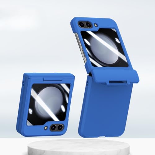 Schutzhülle für Samsung Galaxy Z Flip 6, mit Displayschutzfolie, Scharnier, Fallschutz, kratzfest, schlankes Design, mattiert, Klappschutzhülle (blau) von TTWBB