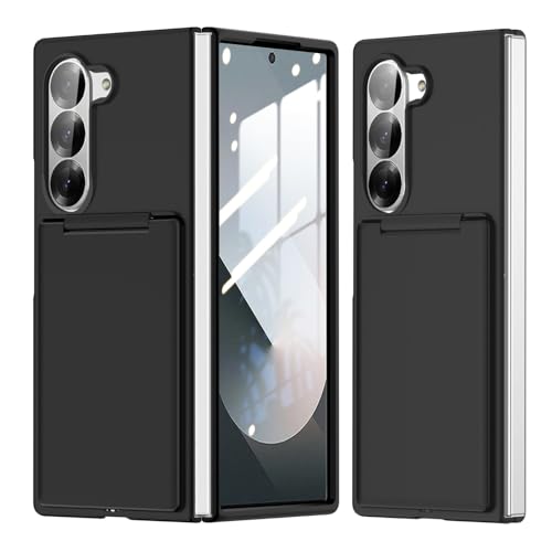 Schutzhülle für Samsung Galaxy Z Fold 5/6, faltbarer Kartenhalter, ultradünn, hautfreundlich, stoßfest, Schwarz von TTWBB