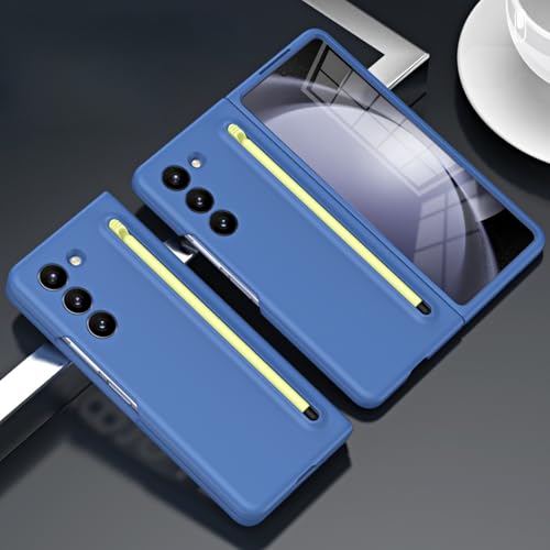 Schutzhülle für Samsung Galaxy Z Fold 5/6, mit Stiftschlitz (mit Stift), integrierter Displayschutz, stoßfest, militärisch, Blau von TTWBB