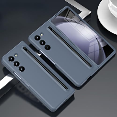 Schutzhülle für Samsung Galaxy Z Fold 5/6, mit Stiftschlitz (mit Stift), integrierter Displayschutz, stoßfest, militärische Qualität, Dunkelgrau von TTWBB
