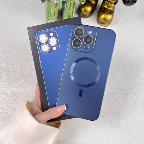 TTWBB Hülle für iPhone 16 pro/16 Pro Max, magnetisch, Titan, luxuriös, matt, volle Verpackung, Objektivfolie, Schutzhülle (Blau) von TTWBB