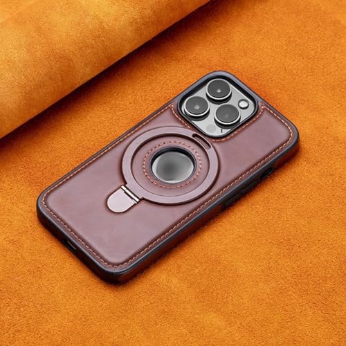 TTWBB Lederhülle für iPhone 16pro/16 Pro Max mit stabilem 360°-Ringständer, luxuriöse, schlanke, stoßfeste Business-Hülle, kompatibel mit Mag-Safe, Dunkelbraun TTWBB Lederhülle für iPhone 16pro/16 Pro Max mit stabilem 360°-Ringständer, luxuriöse, schlanke, stoßfeste Business-Hülle, kompatibel mit Mag-Safe, Dunkelbraun von TTWBB