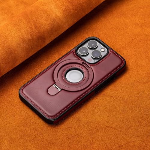 TTWBB Lederhülle für iPhone 16pro/16 Pro Max mit stabilem 360°-Ringständer, luxuriöse, schlanke, stoßfeste Business-Hülle, kompatibel mit Mag-Safe, Rot TTWBB Lederhülle für iPhone 16pro/16 Pro Max mit stabilem 360°-Ringständer, luxuriöse, schlanke, stoßfeste Business-Hülle, kompatibel mit Mag-Safe, Rot von TTWBB