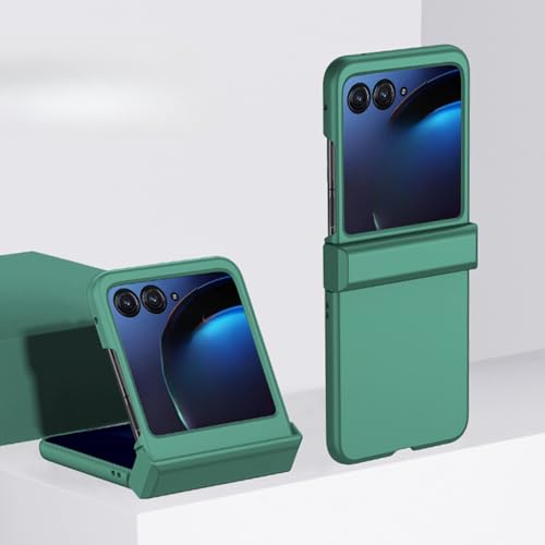 TTWBB Matte Schutzhülle für Motorola Razr 50, mit Scharnierschutz, ultradünn, luxuriös, Polycarbonat, stoßfeste Schutzhülle (Dunkelgrün) von TTWBB