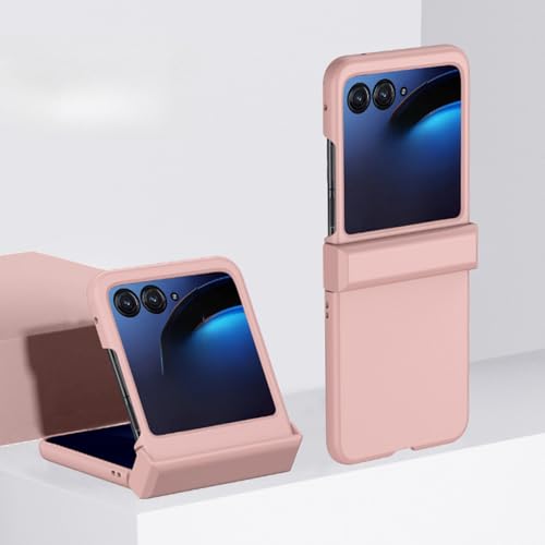 TTWBB Matte Schutzhülle für Motorola Razr 50, mit Scharnierschutz, ultradünn, luxuriös, Polycarbonat, stoßfeste Schutzhülle (Rosa) von TTWBB