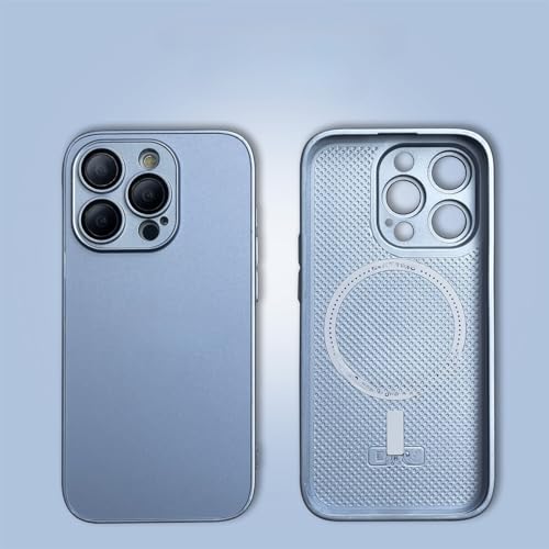 TTWBB Schutzhülle aus mattem Glas für iPhone 16 Pro/16 Pro Max, kompatibel mit Mag-Safe, vollständiger Kameraschutz mit Objektivfolie, Fallschutz (Sierrablau) von TTWBB
