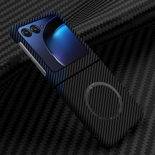 TTWBB Schutzhülle für Motorola Razr 50 / 50 Ultra, Kohlefaser-Muster, kabellos, magnetisierend, dünn, hart, Polycarbonat, rutschfest, leicht, stoßfest, Ganzkörper-Abdeckung, Schwarz / Blau TTWBB Schutzhülle für Motorola Razr 50 / 50 Ultra, Kohlefaser-Muster, kabellos, magnetisierend, dünn, hart, Polycarbonat, rutschfest, leicht, stoßfest, Ganzkörper-Abdeckung, Schwarz / Blau von TTWBB