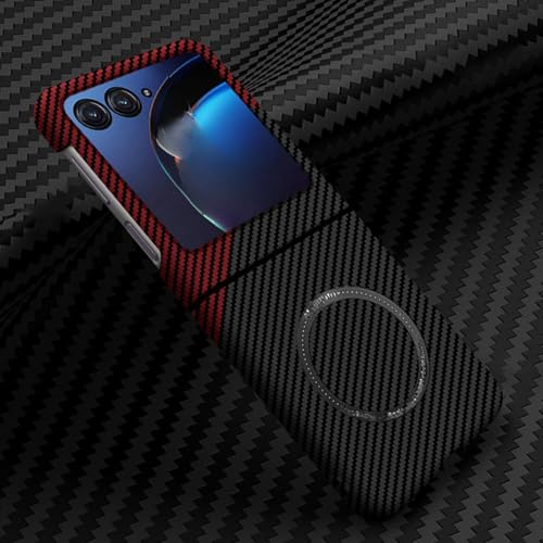 TTWBB Schutzhülle für Motorola Razr 50 / 50 Ultra, Kohlefaser-Muster, kabellos, magnetisierend, dünn, hart, Polycarbonat, rutschfest, leicht, stoßfest, Ganzkörper-Abdeckung, Schwarz / Rot TTWBB Schutzhülle für Motorola Razr 50 / 50 Ultra, Kohlefaser-Muster, kabellos, magnetisierend, dünn, hart, Polycarbonat, rutschfest, leicht, stoßfest, Ganzkörper-Abdeckung, Schwarz / Rot von TTWBB