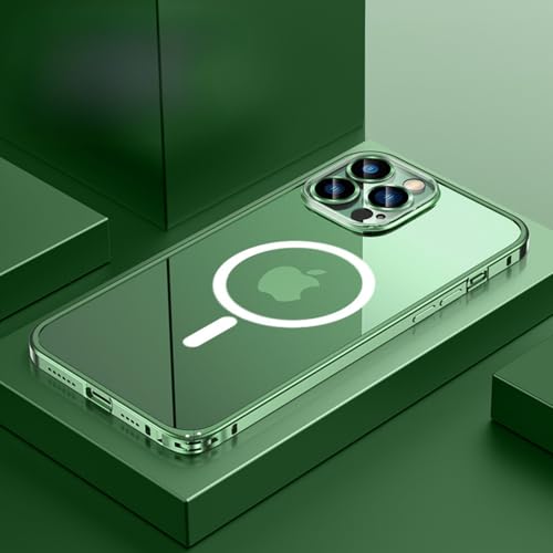 TTWBB Schutzhülle für iPhone 16 Pro/16 Promax, magnetische Aluminium-Metallhülle mit Objektivfolie, transparent, stoßfest, schlanke Anti-Vergilbung, Grün TTWBB Schutzhülle für iPhone 16 Pro/16 Promax, magnetische Aluminium-Metallhülle mit Objektivfolie, transparent, stoßfest, schlanke Anti-Vergilbung, Grün von TTWBB