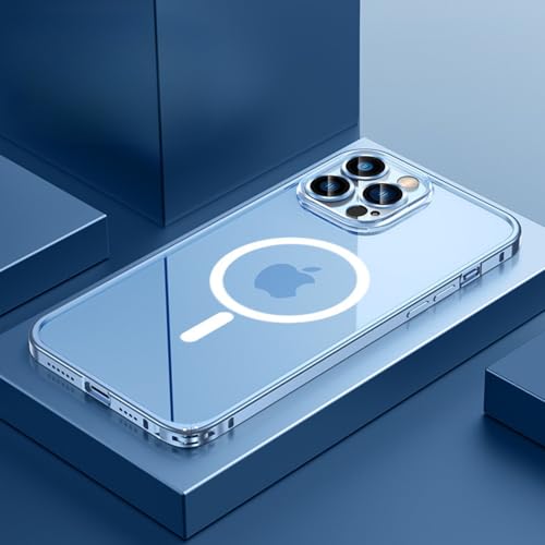 TTWBB Schutzhülle für iPhone 16 Pro/16 Promax, magnetische Aluminium-Metallhülle mit Objektivfolie, transparent, stoßfest, schlanke Anti-Vergilbungs-Abdeckung, Blau TTWBB Schutzhülle für iPhone 16 Pro/16 Promax, magnetische Aluminium-Metallhülle mit Objektivfolie, transparent, stoßfest, schlanke Anti-Vergilbungs-Abdeckung, Blau von TTWBB