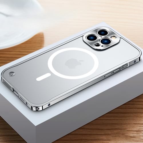 TTWBB Schutzhülle für iPhone 16 Pro/16 Promax Megnetic, Metallrahmen, matte, durchscheinende Rückseite, stoßfeste Schutzhülle, schlank, vergilbungs- und kratzfest, silberfarben TTWBB Schutzhülle für iPhone 16 Pro/16 Promax Megnetic, Metallrahmen, matte, durchscheinende Rückseite, stoßfeste Schutzhülle, schlank, vergilbungs- und kratzfest, silberfarben von TTWBB