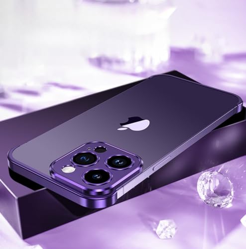 TTWBB Schutzhülle mit Metall-Ecken, ohne Einfassung, geeignet für iPhone 16 Pro/16 Pro Max, rahmenlose Linsenfolie, schlanke Abdeckung, Violett TTWBB Schutzhülle mit Metall-Ecken, ohne Einfassung, geeignet für iPhone 16 Pro/16 Pro Max, rahmenlose Linsenfolie, schlanke Abdeckung, Violett von TTWBB