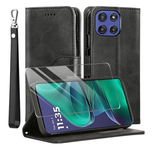 Schutzhülle für Motorola G Stylus 2025 und Displayschutzfolie aus gehärtetem Glas, PU-Leder, Flip-Cover, Brieftaschen-Handyhülle, vollständiger Schutz, Kartenfächer, Ständer, für Moto G Stylus 5G 2025 Schutzhülle für Motorola G Stylus 2025 und Displayschutzfolie aus gehärtetem Glas, PU-Leder, Flip-Cover, Brieftaschen-Handyhülle, vollständiger Schutz, Kartenfächer, Ständer, für Moto G Stylus 5G 2025 von TTYSHTT
