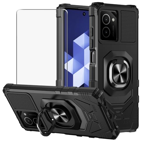 TTYSHTT Schutzhülle für HMD Pulse/Pulse+/Pulse Pro, mit Displayschutzfolie aus gehärtetem Glas, stoßfest, strapazierfähig, Militärqualität, robuste Handyhülle mit 360°-Ständer, Schwarz TTYSHTT Schutzhülle für HMD Pulse/Pulse+/Pulse Pro, mit Displayschutzfolie aus gehärtetem Glas, stoßfest, strapazierfähig, Militärqualität, robuste Handyhülle mit 360°-Ständer, Schwarz von TTYSHTT