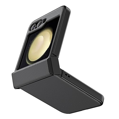 für kompatibel mit Samsung Galaxy Z Flip 5 Hülle, PU Leder + Harte PC Schale Ultra Dünn Slim Durable Schutzhülle Handyhülle für Samsung Galaxy Z Flip 5 (Schwarz) von TTYSHTT