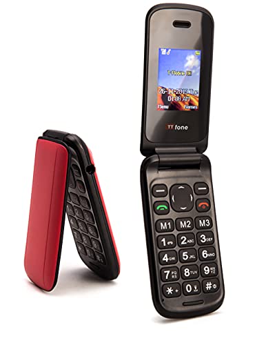 TTfone Flip TT140 Handykamera Bluetooth Günstigstes Klapp-Clamshell-Handy, Rot von TTfone